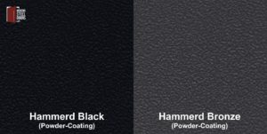 hammered black and bronze powder-coated finishes for front door