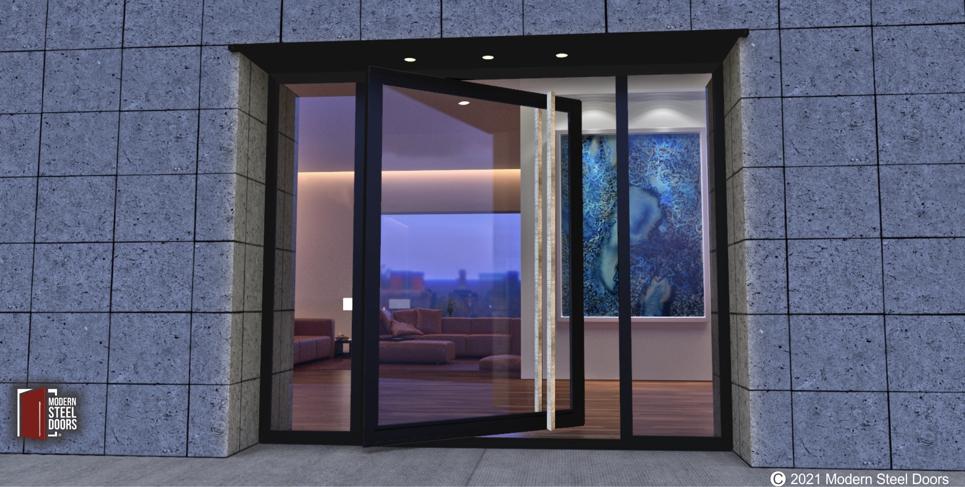 MODERN GLASS FRONT DOOR