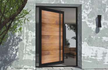 Cladding Copper With Horizontal Texture Modern Steel Doors