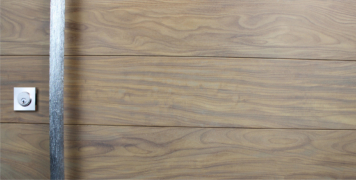 handcrafted door handles with stainless steel door lock and washed teak wood
