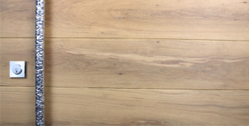 white oak wood modern front door with custom hardware and stainless steel square door lock
